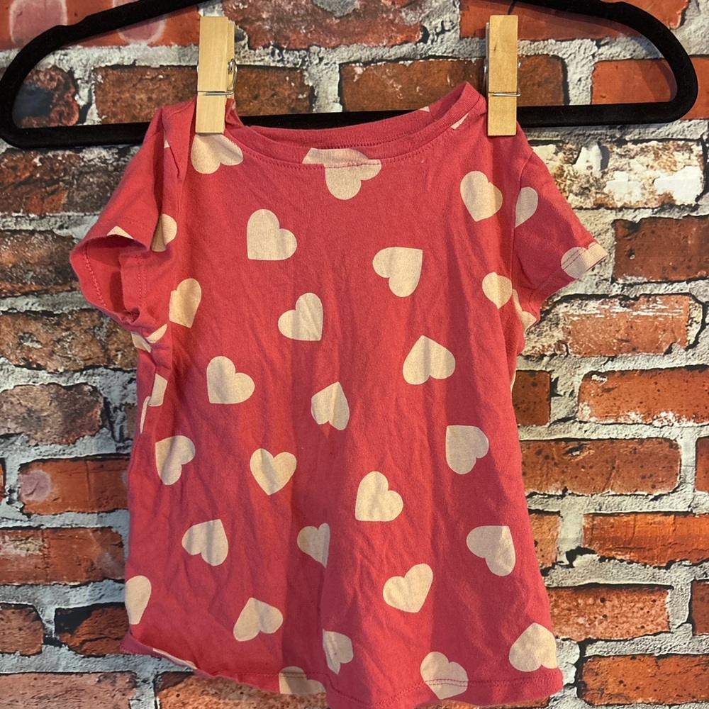 Old Navy Pink Heart Pattern Kids Tee